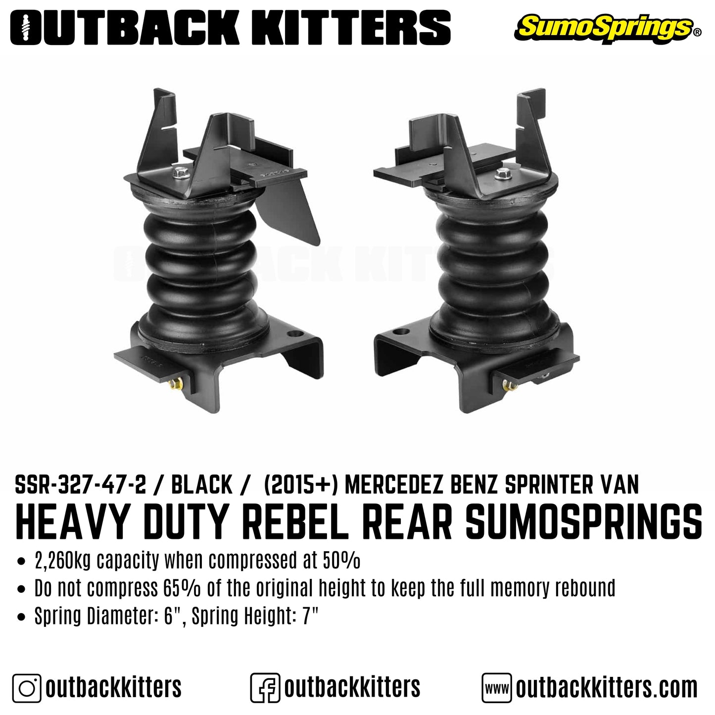 Heavy Duty Rebel Rear SumoSprings for Sprinter 2500
