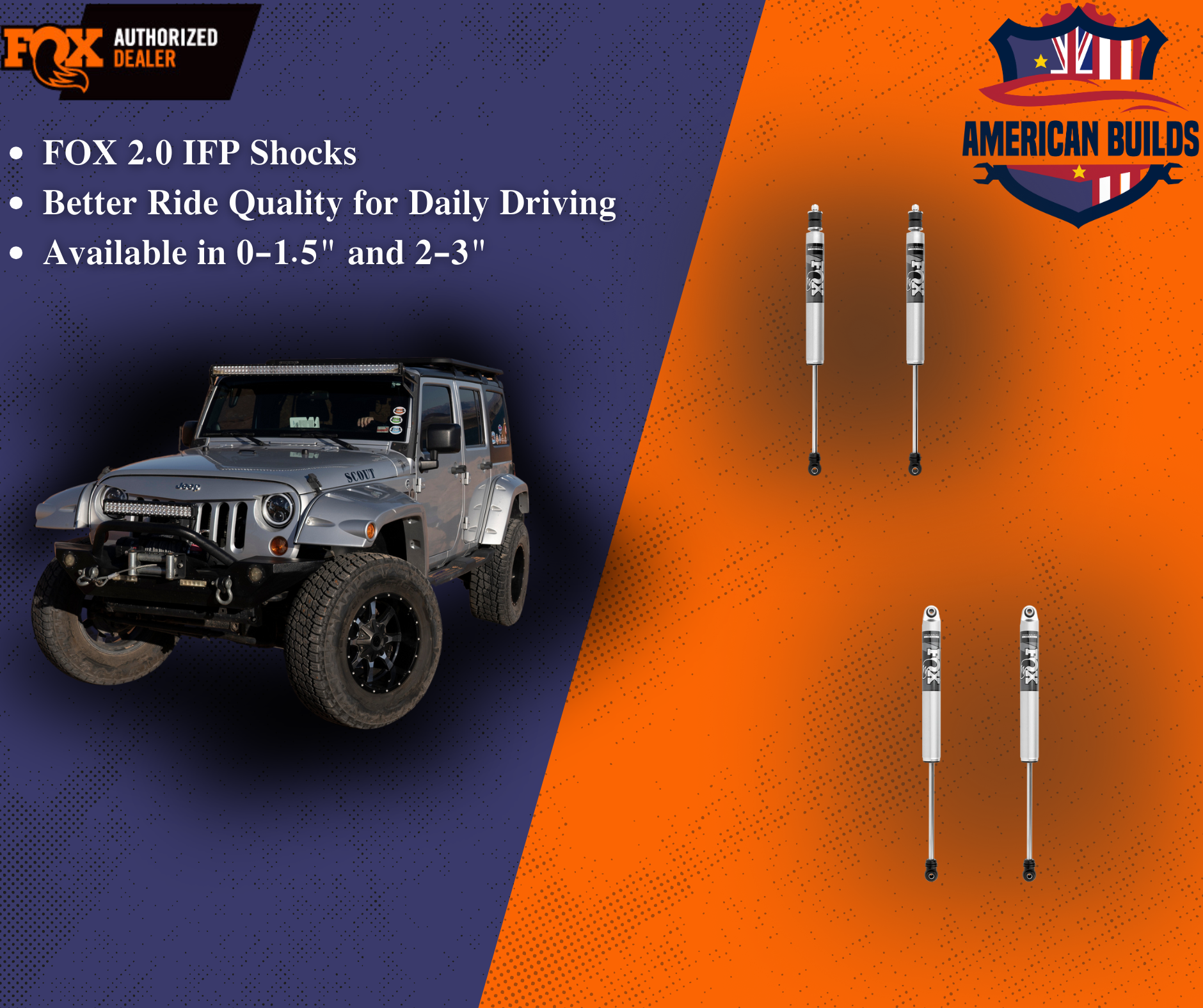 Fox 2.0 Performance Series Front Shock For 2017-2019 F250/F350 With 2-3.5 Inch Lift (985-24-162)