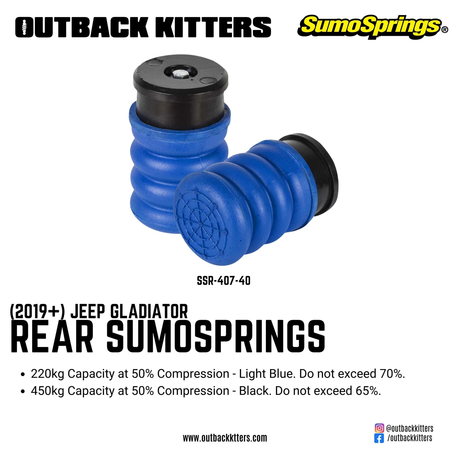 Rear SumoSprings to suit 2019+ Jeep Gladiator