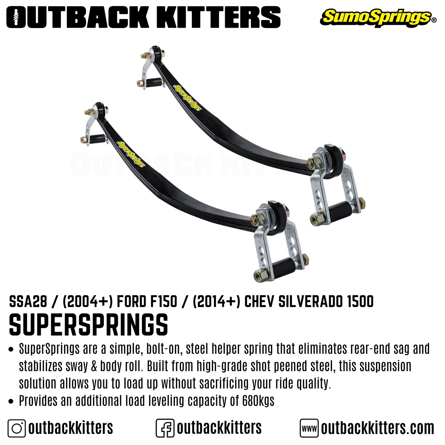 SuperSprings to suit 2004+ Ford F150 / 2014+ Chev Silverado 1500