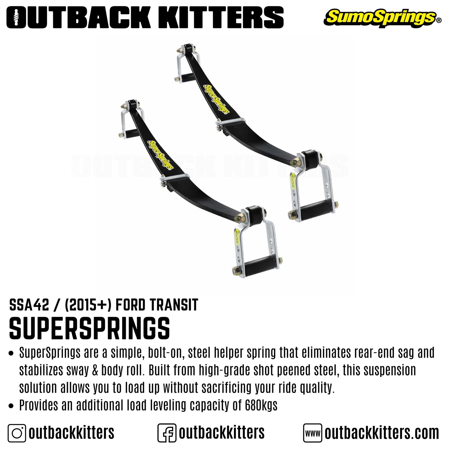 SuperSprings to suit 2015+ Ford Transit