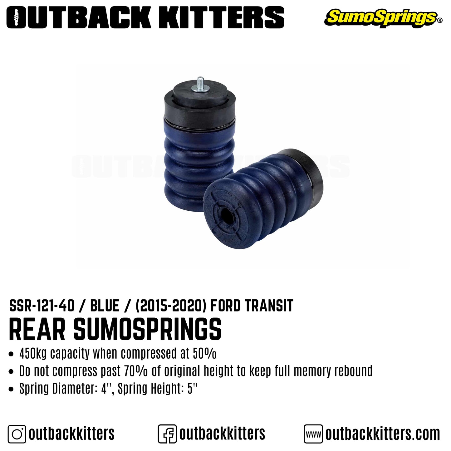 Rear SumoSprings to suit 2015+ Ford Transit