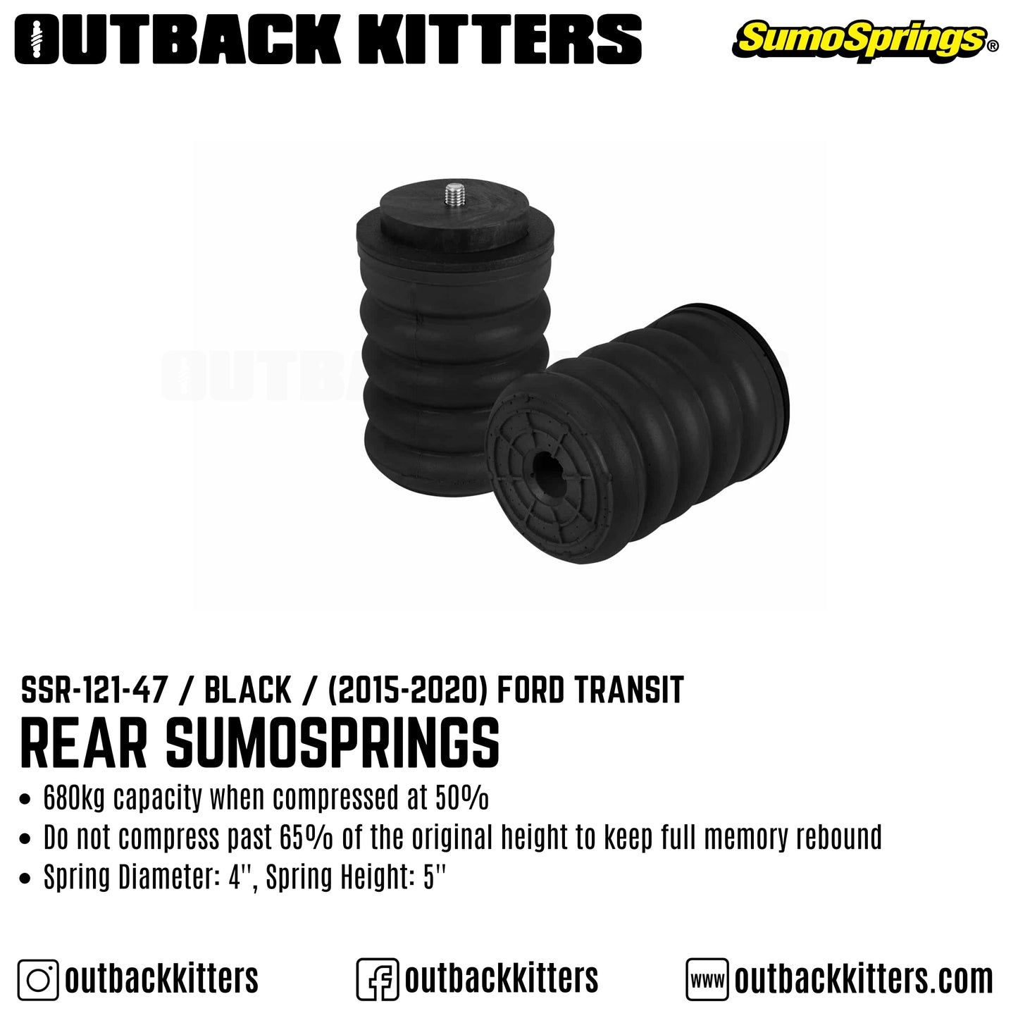 Rear SumoSprings to suit 2015+ Ford Transit