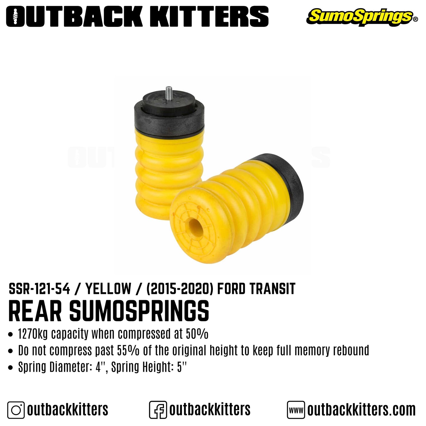 Rear SumoSprings to suit 2015+ Ford Transit