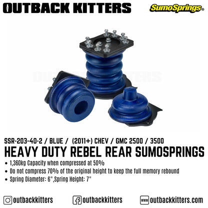 Heavy Duty Rebel Rear SumoSprings to suit 2011+ Chevrolet Silverado / GMC Sierra 2500 / 3500