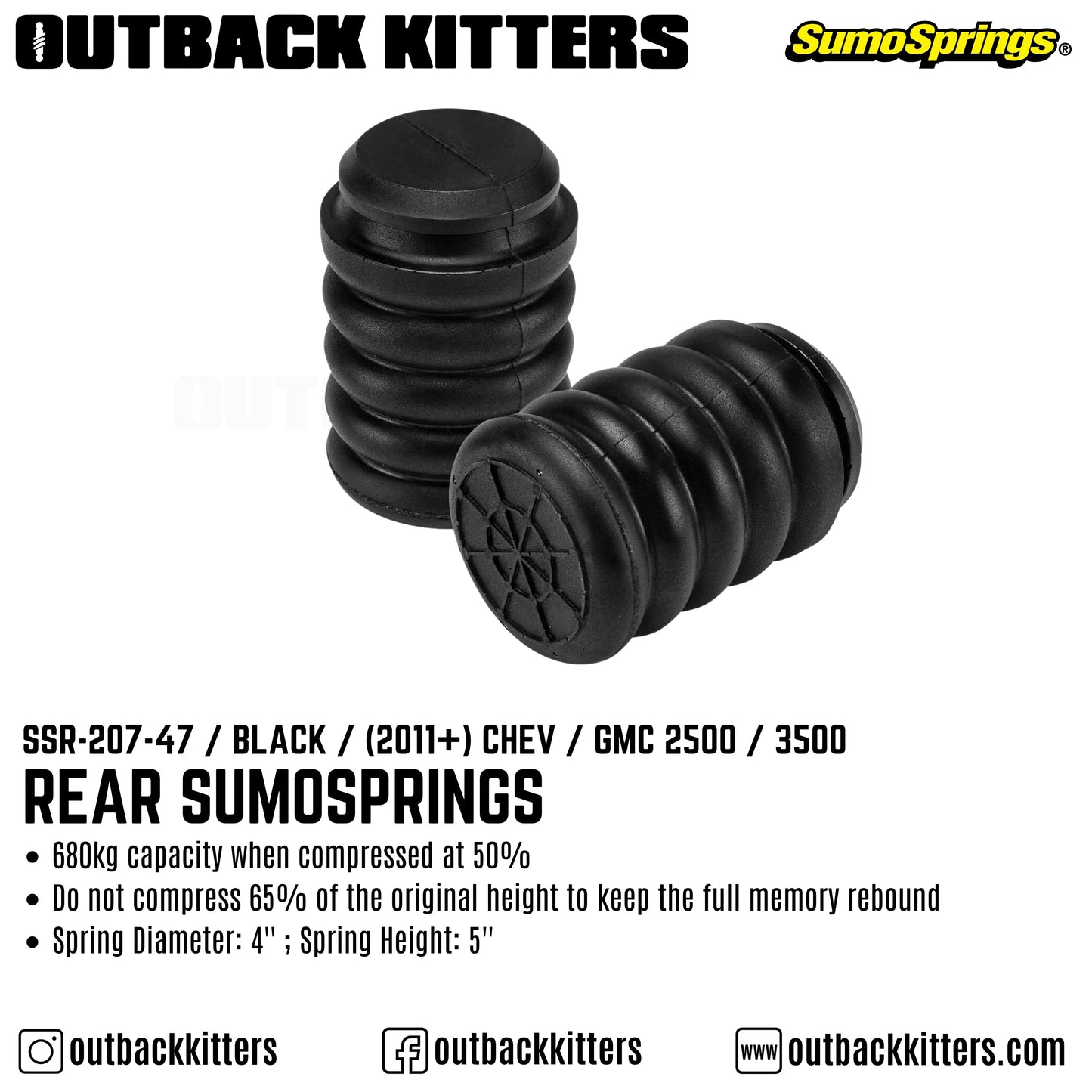 Rear SumoSprings to suit 2011+ Chevrolet Silverado / GMC Sierra 2500 / 3500