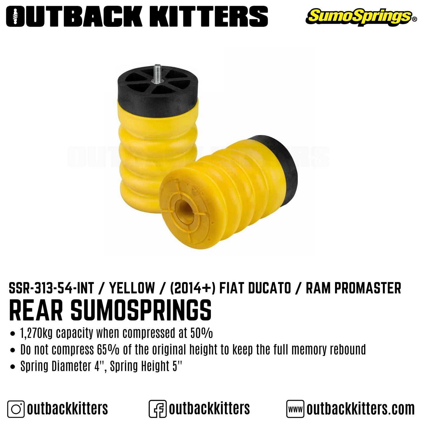 Rear SumoSprings to suit 2014+ Fiat Ducato / Ram Promaster