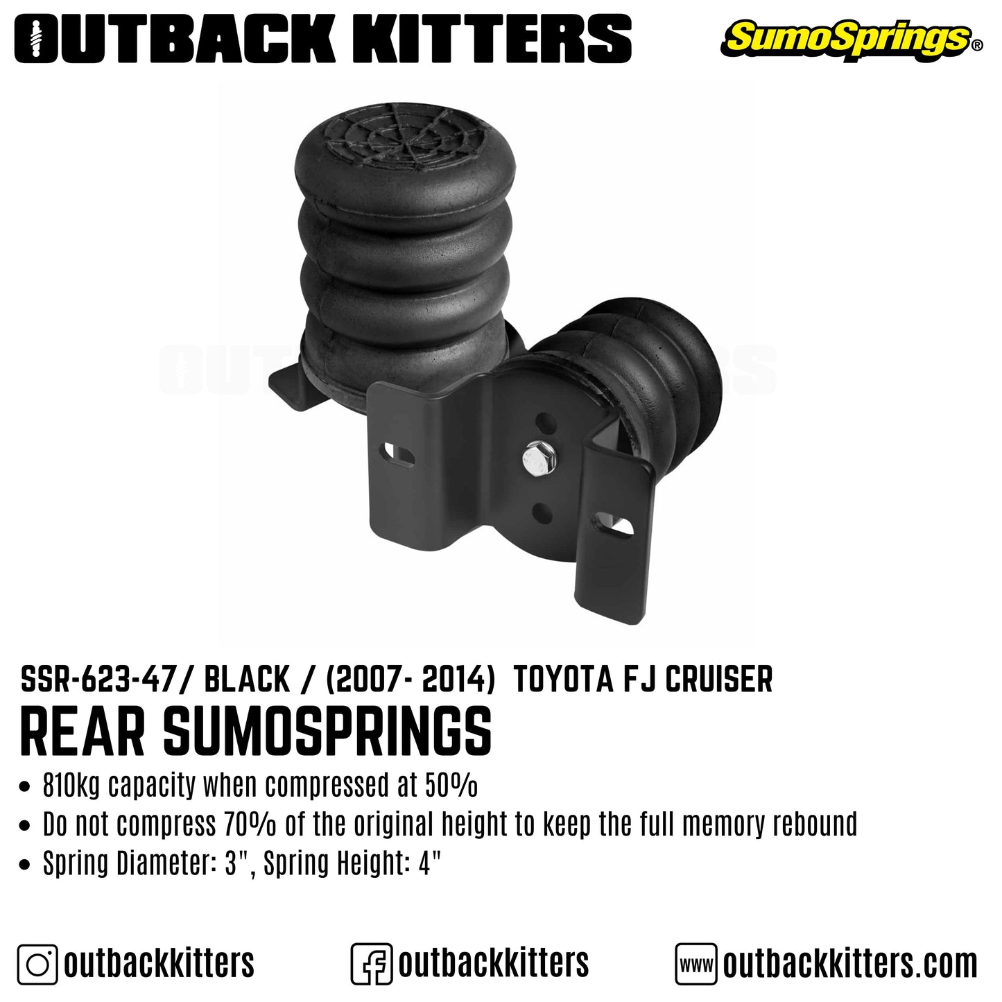 Rear SumoSprings to suit Toyota Landcruiser 100/150 Series / FJ Cruiser